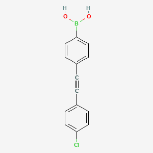 (4-((4-Chlorophenyl)ethynyl)phenyl)boronic acid chemical structure (CAS 170629-24-0)