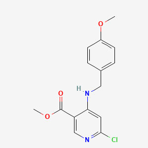 Methyl 6-chloro-4-((4-methoxybenzyl)amino)nicotinate chemical structure (CAS 1706440-18-7)