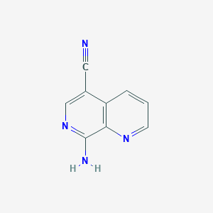 8-Amino-1,7-naphthyridine-5-carbonitrile chemical structure (CAS 1706448-39-6)