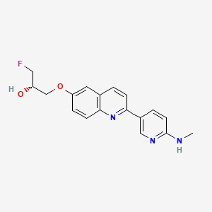 (S)-1-Fluoro-3-((2-(6-(methylamino)pyridin-3-yl)quinolin-6-yl)oxy)propan-2-ol chemical structure (CAS 1707147-26-9)