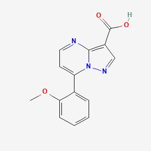 7-(2-Methoxyphenyl)pyrazolo[1,5-a]pyrimidine-3-carboxylic acid chemical structure (CAS 1707735-53-2)