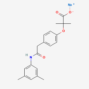 Sodium 2-(4-(2-((3,5-dimethylphenyl)amino)-2-oxoethyl)phenoxy)-2-methylpropanoate chemical structure (CAS 170787-99-2)