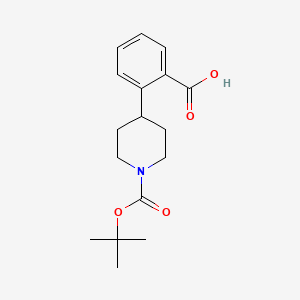 2-(1-(tert-Butoxycarbonyl)piperidin-4-yl)benzoic acid chemical structure (CAS 170838-26-3)