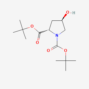 (2S,4R)-Di-tert-Butyl 4-hydroxypyrrolidine-1,2-dicarboxylate chemical structure (CAS 170850-75-6)
