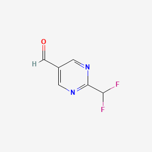 2-(Difluoromethyl)pyrimidine-5-carbaldehyde chemical structure (CAS 1708944-98-2)