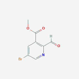 Methyl 5-bromo-2-formylnicotinate chemical structure (CAS 1710703-03-9)
