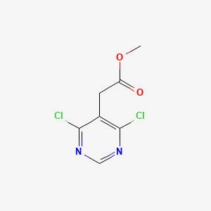 Methyl 2-(4,6-dichloropyrimidin-5-yl)acetate chemical structure (CAS 171096-33-6)