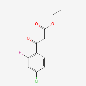 Ethyl 3-(4-chloro-2-fluorophenyl)-3-oxopropanoate chemical structure (CAS 171102-21-9)
