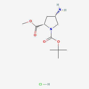 Methyl (2S,4S)-1-Boc-4-aminopyrrolidine-2-carboxylate hydrochloride chemical structure (CAS 171110-72-8)