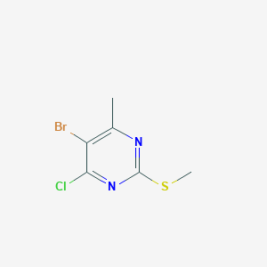 5-Bromo-4-chloro-6-methyl-2-(methylthio)pyrimidine chemical structure (CAS 17119-74-3)