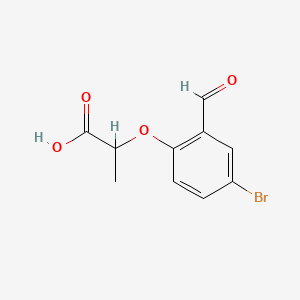 2-(4-Bromo-2-formylphenoxy)propanoic acid chemical structure (CAS 171347-47-0)