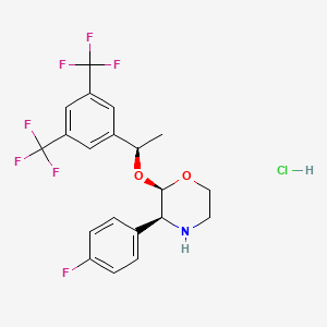 (2R,3S)-2-((R)-1-(3,5-Bis(trifluoromethyl)phenyl)ethoxy)-3-(4-fluorophenyl)morpholine hydrochloride chemical structure (CAS 171482-05-6)