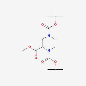 Methyl 1,4-Bis(Boc)-2-piperazinecarboxylate chemical structure (CAS 171504-98-6)