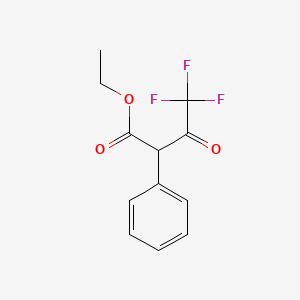 Ethyl 4,4,4-trifluoro-3-oxo-2-phenylbutanoate chemical structure (CAS 1717-41-5)