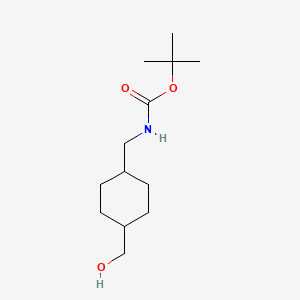 tert-Butyl ((trans-4-(hydroxymethyl)cyclohexyl)methyl)carbamate chemical structure (CAS 172348-63-9)