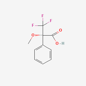 (S)-(-)-alpha-Methoxy-alpha-(trifluoromethyl)phenylacetic acid chemical structure (CAS 17257-71-5)