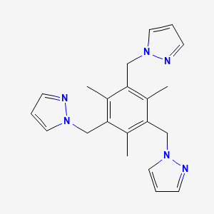 1,1',1''-((2,4,6-Trimethylbenzene-1,3,5-triyl)tris(methylene))tris(1H-pyrazole) chemical structure (CAS 172606-26-7)