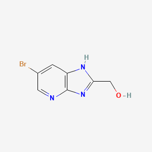 (6-Bromo-3H-imidazo[4,5-b]pyridin-2-yl)methanol chemical structure (CAS 172648-19-0)