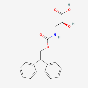 Fmoc-(S)-3-amino-2-hydroxypropionic acid chemical structure (CAS 172721-23-2)