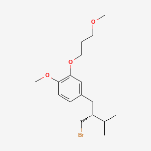 2-(3-Methoxypropoxy)-4-((R)-2-(bromomethyl)-3-methylbutyl)-1-methoxybenzene chemical structure (CAS 172900-69-5)