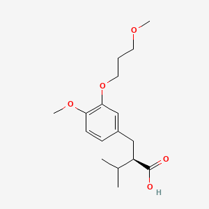 (R)-2-(4-Methoxy-3-(3-methoxypropoxy)benzyl)-3-methylbutanoic acid chemical structure (CAS 172900-71-9)