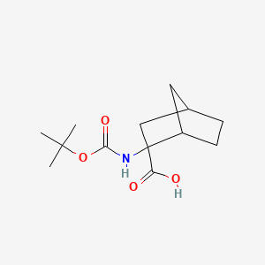 2-((tert-Butoxycarbonyl)amino)bicyclo[2.2.1]heptane-2-carboxylic acid chemical structure (CAS 172927-01-4)