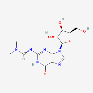 N'-(9-((2R,3R,4S,5R)-3,4-Dihydroxy-5-(hydroxymethyl)tetrahydrofuran-2-yl)-6-oxo-6,9-dihydro-1H-purin-2-yl)-N,N-dimethylformimidamide chemical structure (CAS 17331-16-7)