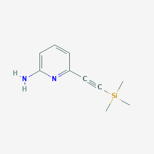 6-((Trimethylsilyl)ethynyl)pyridin-2-amine chemical structure (CAS 173314-97-1)