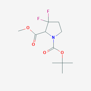 1-tert-Butyl 2-methyl 3,3-difluoropyrrolidine-1,2-dicarboxylate chemical structure (CAS 173315-19-0)