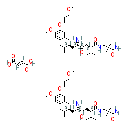 (2S,4S,5S,7S)-5-Amino-N-(3-amino-2,2-dimethyl-3-oxopropyl)-4-hydroxy-2-isopropyl-7-(4-methoxy-3-(3-methoxypropoxy)benzyl)-8-methylnonanamide hemifumarate chemical structure (CAS 173334-58-2)
