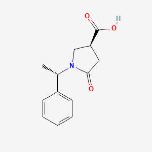 (S)-5-Oxo-1-((S)-1-phenylethyl)pyrrolidine-3-carboxylic acid chemical structure (CAS 173340-19-7)