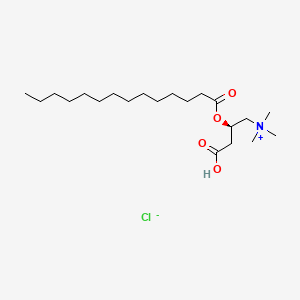 (R)-3-Carboxy-N,N,N-trimethyl-2-(tetradecanoyloxy)propan-1-aminium chloride chemical structure (CAS 173686-73-2)
