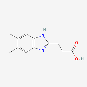 3-(5,6-Dimethyl-1H-benzo[d]imidazol-2-yl)propanoic acid chemical structure (CAS 173737-04-7)