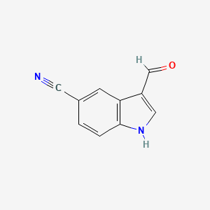 3-Formyl-1H-indole-5-carbonitrile chemical structure (CAS 17380-18-6)