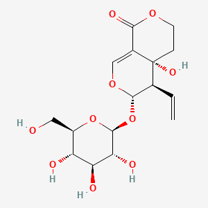 (4aR,5R,6S)-4a-Hydroxy-6-(((2S,3R,4S,5S,6R)-3,4,5-trihydroxy-6-(hydroxymethyl)tetrahydro-2H-pyran-2-yl)oxy)-5-vinyl-4,4a,5,6-tetrahydropyrano[3,4-c]pyran-1(3H)-one chemical structure (CAS 17388-39-5)