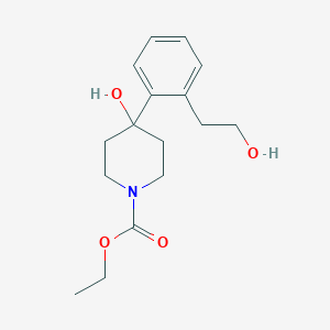 Ethyl 4-hydroxy-4-(2-(2-hydroxyethyl)phenyl)piperidine-1-carboxylate chemical structure (CAS 173943-92-5)
