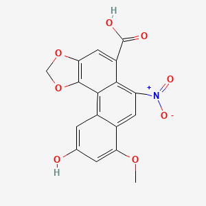10-Hydroxy-8-methoxy-6-nitrophenanthro[3,4-d][1,3]dioxole-5-carboxylic acid chemical structure (CAS 17413-38-6)