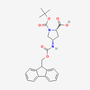 (4S)-4-N-Fmoc-amino-1-Boc-L-proline chemical structure (CAS 174148-03-9)