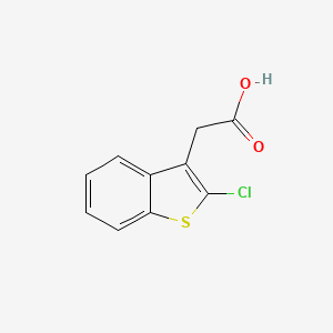 2-(2-Chlorobenzo[b]thiophen-3-yl)acetic acid chemical structure (CAS 174454-42-3)