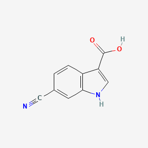 6-Cyano-1H-indole-3-carboxylic acid chemical structure (CAS 174500-88-0)
