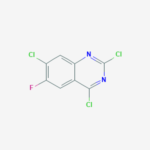 2,4,7-Trichloro-6-fluoroquinazoline chemical structure (CAS 174566-16-6)
