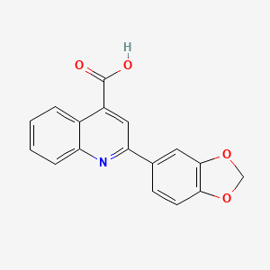 2-(Benzo[d][1,3]dioxol-5-yl)quinoline-4-carboxylic acid chemical structure (CAS 174636-86-3)