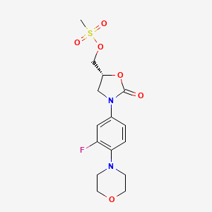 (R)-(3-(3-Fluoro-4-morpholinophenyl)-2-oxooxazolidin-5-yl)methyl methanesulfonate chemical structure (CAS 174649-09-3)