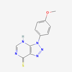 3-(4-Methoxyphenyl)-3H-[1,2,3]triazolo[4,5-d]pyrimidine-7-thiol chemical structure (CAS 17466-07-8)
