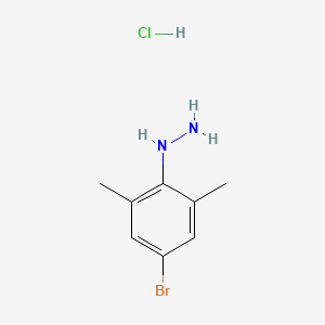 (4-Bromo-2,6-dimethylphenyl)hydrazine hydrochloride chemical structure (CAS 174826-34-7)