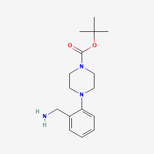 tert-Butyl 4-(2-(aminomethyl)phenyl)piperazine-1-carboxylate chemical structure (CAS 174855-53-9)