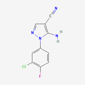 5-Amino-1-(3-chloro-4-fluorophenyl)-1H-pyrazole-4-carbonitrile chemical structure (CAS 175135-53-2)