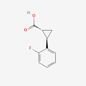 trans-2-(2-Fluorophenyl)cyclopropanecarboxylic acid chemical structure (CAS 175168-71-5)