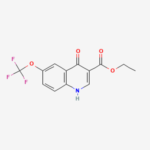 Ethyl 4-hydroxy-6-(trifluoromethoxy)quinoline-3-carboxylate chemical structure (CAS 175203-85-7)