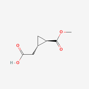 trans-2-(Methoxycarbonyl) cyclopropaneacetic acid chemical structure (CAS 175221-16-6)